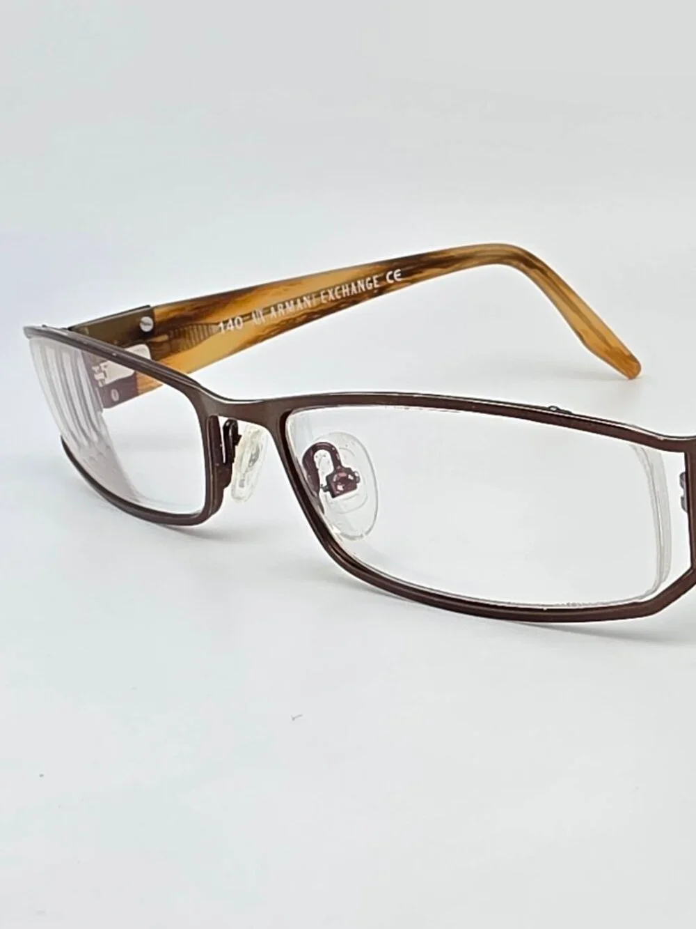 Armani Exchange AX106 65T Bronze Semi Rimless Eyeglasses Frame w/ Flexhinge 54mm